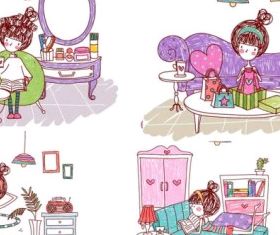 girl life graphic vector