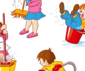 cartoon children 04 vector