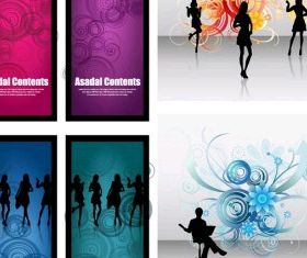 fashionable female silhouette vector