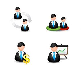 Color Business People Icons vector