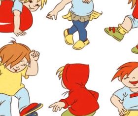 cartoon children 03 vector graphics