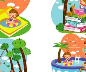 children summer 4 vector