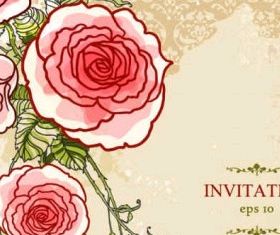 Hand-painted flowers floral background vector