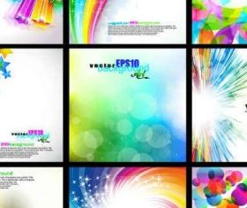 Rainbow Backgrounds Collection Set vector graphic