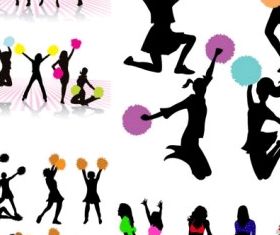 dynamic beautiful black and white silhouette vector