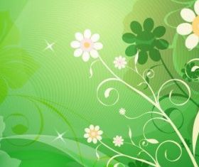 Abstract Flower with Green Background vectors graphic