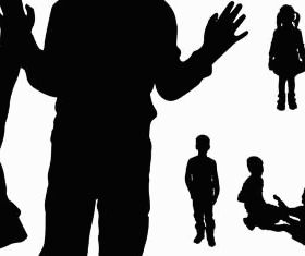 Silhouettes children vectors graphics