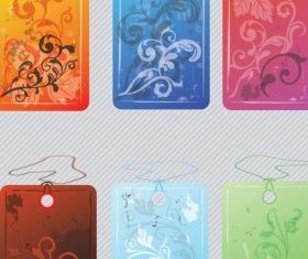 Flower Tags free vector