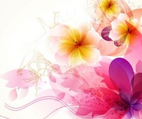 romantic flower background 04 vector set