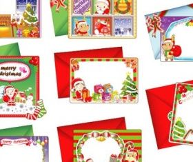 lovely christmas card set vector