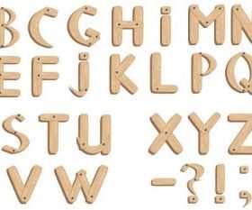 fonts wood grain english set vector