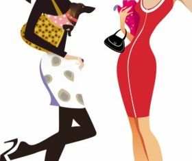 female fashion illustrator 01 vector