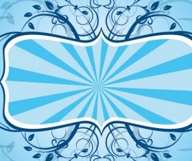 Blue Floral Frame free vector graphics