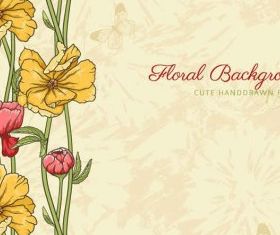 Retro patterns flowers background 01 vectors