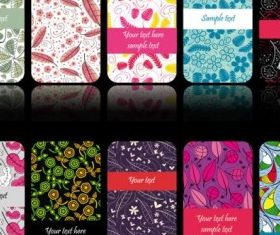 elegant pattern background card 02 set vector