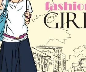 cartoon fashion beauty 05 vector