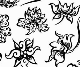 Floral Ornament Elements Mix 7 set vector