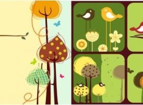 colorful bird theme design vector