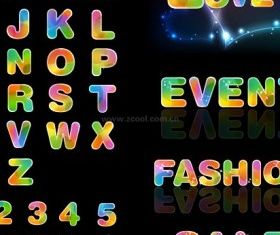colorful letters and numbers vector graphics