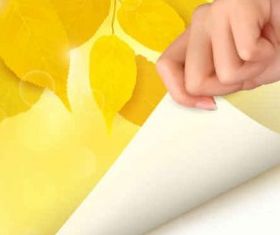 Golden autumn leaves background vector