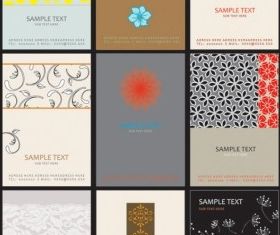 flower card template pattern vector