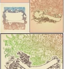 line drawing style flower pattern vectors