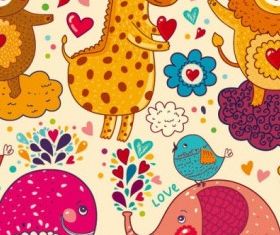 handpainted cartoon pattern 02 vectors
