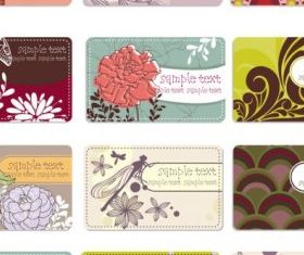 background elegant flower pattern cards 01 design vectors