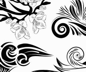 Floral Ornament Elements Mix 6 set vector