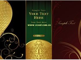 gorgeous gold pattern vector material