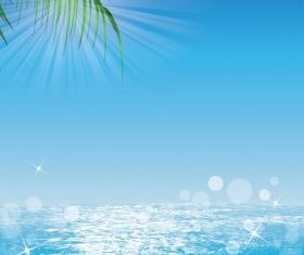 Ocean Sun Palmleaves vectors graphics