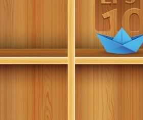 solid wood bookshelves 2 vector