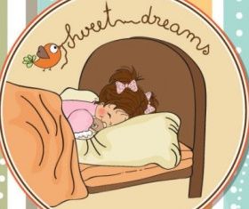 cartoon handpainted background 01 set vector