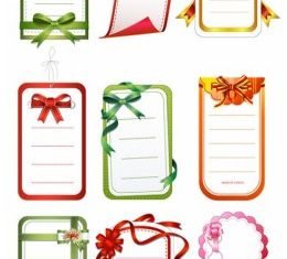 cards with bow vector