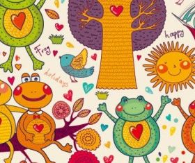 handpainted cartoon pattern 03 vectors material