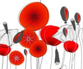 fashion flowers 3 vector set