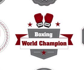 Boxing Labels graphic set vector