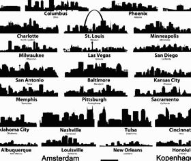 Silhouettes Skyline Cityscapes vector
