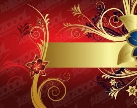 gorgeous golden flower pattern vector