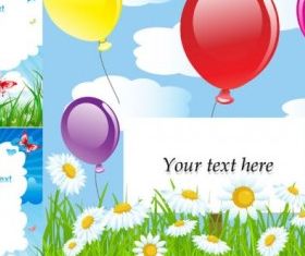 summer theme card background design vector