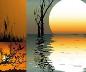 decadent silhouette vector material