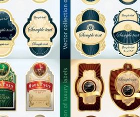 classic bottle label stickers vector