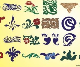 Flower and Plant Ornaments vector