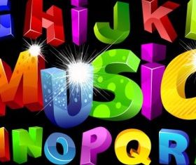 colorful threedimensional letters vector graphics