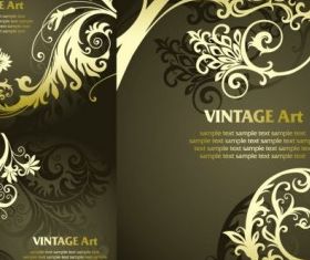 golden european classical pattern shiny vector
