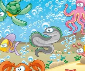 Cartoon marine animals vector