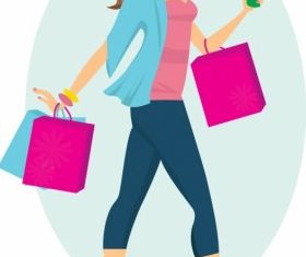 Fashion Shopping Girl vector