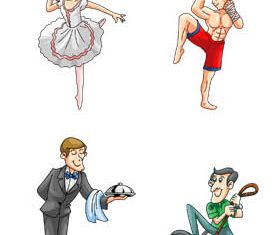 Funny Cartoon People vector material