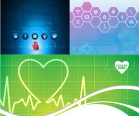 Medical Bright Backgrounds 4 vector set