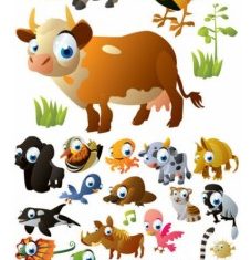 cartoon animal images vector set